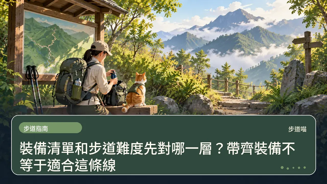 裝備清單和步道難度先對哪一層?帶齊裝備不等于適合這條線主題插畫
