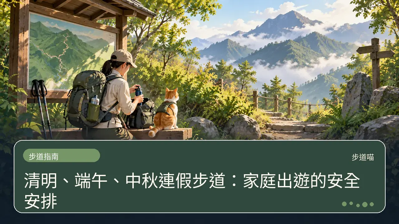 清明、端午、中秋連假步道:家庭出遊的安全安排主題插畫