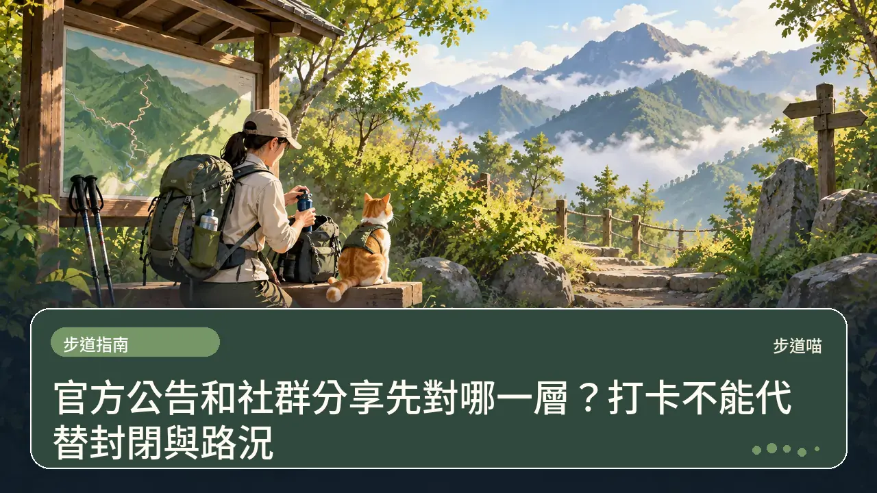 官方公告和社群分享先對哪一層?打卡不能代替封閉與路況主題插畫