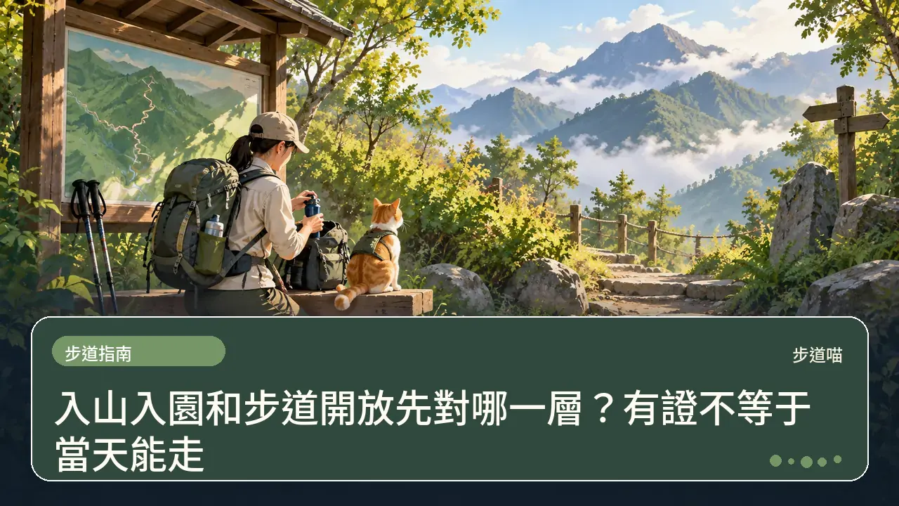 入山入園和步道開放先對哪一層?有證不等于當天能走主題插畫